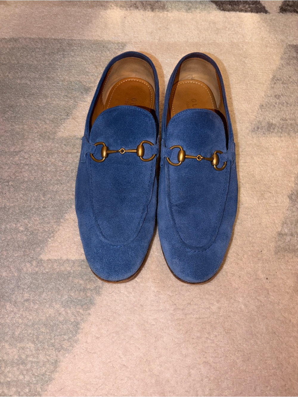 Gucci Blue Suede Horsebit Slip-On Loafers - Men